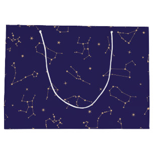Celestial Gold Star Solareclipse Theme Große Geschenktüte