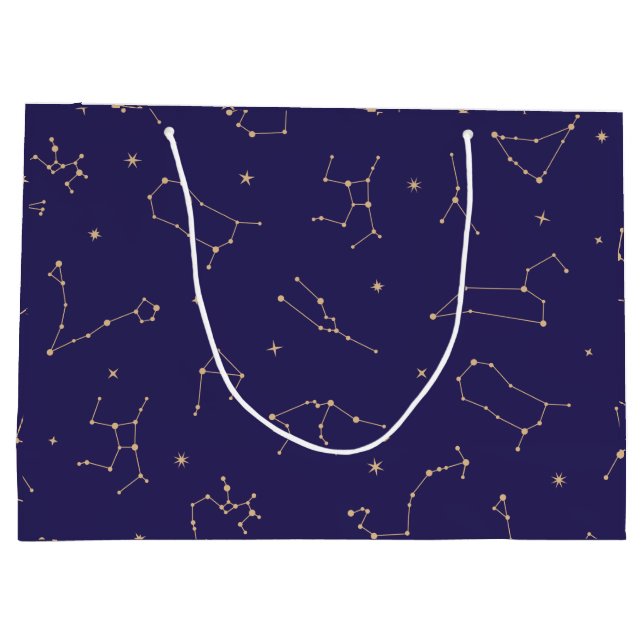 Celestial Gold Star Solareclipse Theme Große Geschenktüte (Rückseite)