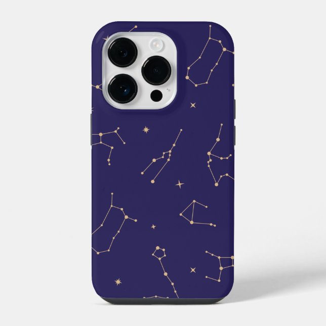 Celestial Gold Star Solareclipse Theme iPhone Hülle (Rückseite)