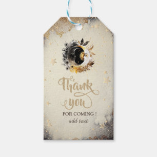 Celestial Gold Stars Moons Dark Geschenkanhänger