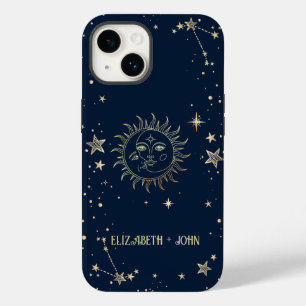 Celestial Gold Sun and Moon Case-Mate iPhone 14 Hülle