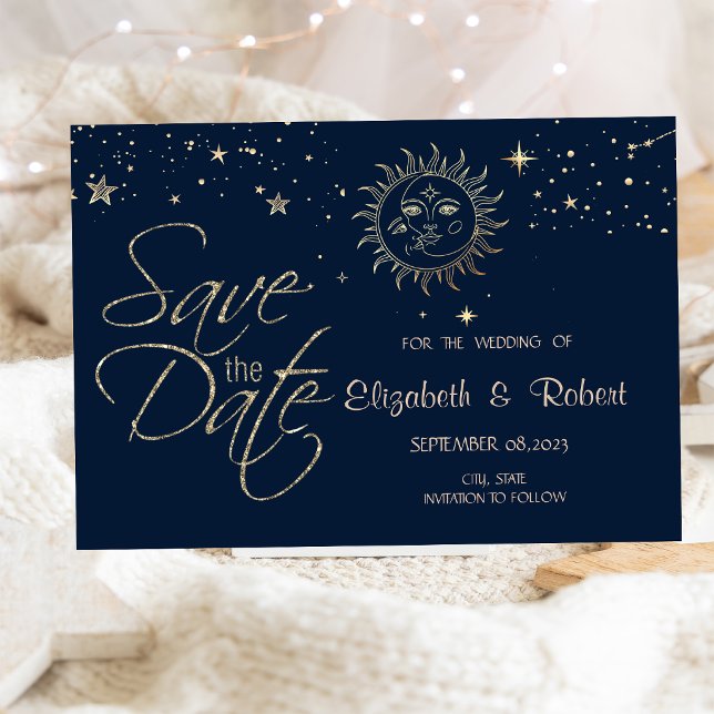 Celestial Gold Sun and Moon Save The Date (Von Creator hochgeladen)