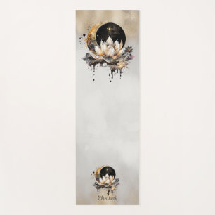 Celestial Gold Sun, Moon Lotus Gold Cream Yogamatte