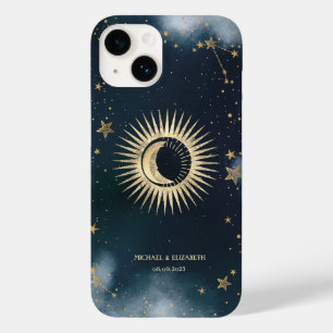 Celestial Gold Sun, Moon, Stars Night Sky Case-Mate iPhone 14 Hülle