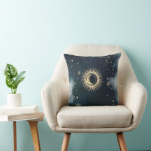 Celestial Gold Sun,Moon,Stars Night Sky