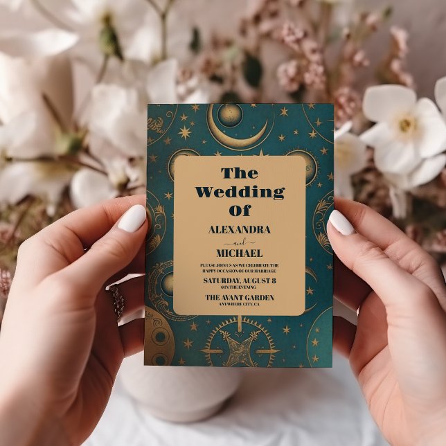 Celestial Gold Wedding Einladung (Von Creator hochgeladen)