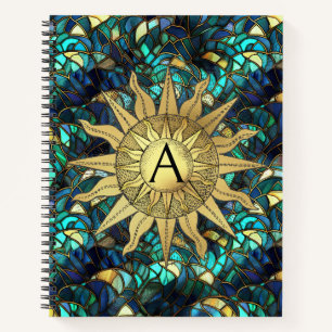Celestial Golden Sun Spiral Notebook Notizbuch