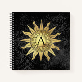 Celestial Golden Sun Spiral Notebook Notizbuch