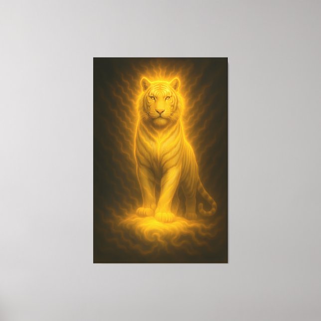 Celestial Golden White Tiger – Supreme Radiant Pow Leinwanddruck (Vorderseite)