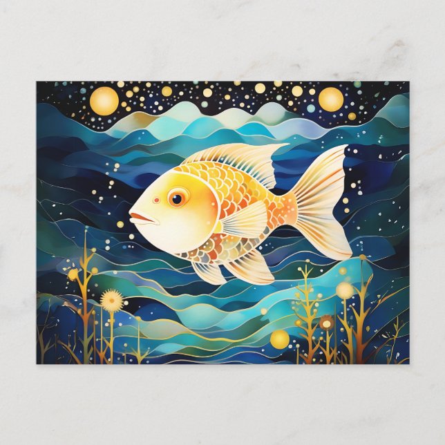 Celestial Goldfish Postkarte (Vorderseite)