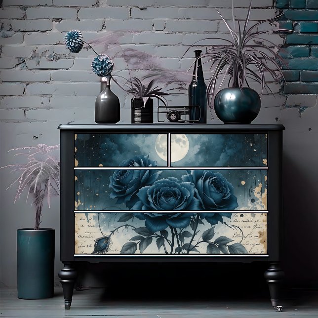 Celestial Gothic Rose Mitternacht Elegante Seidenpapier (Von Creator hochgeladen)