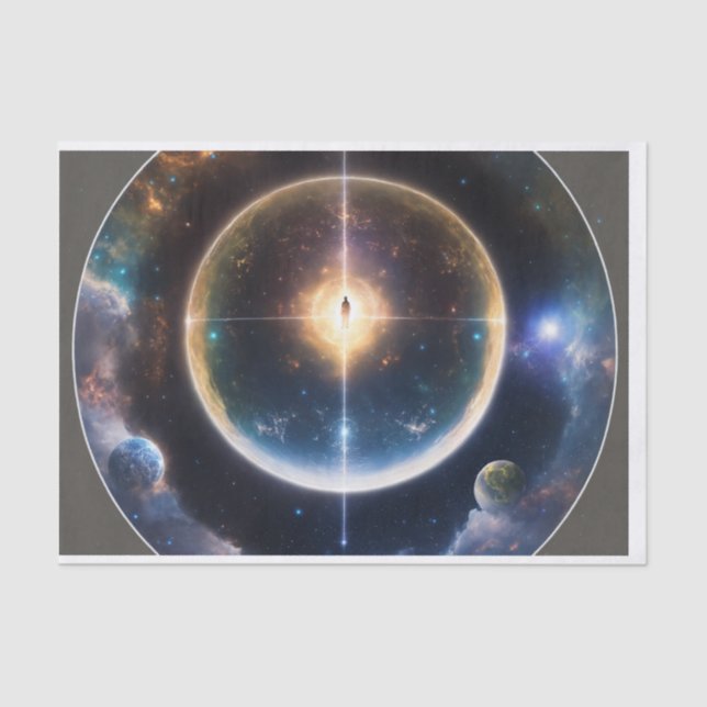 "Celestial Gravitas: Black Hole Space-Time Emblem" Seidenpapier (Vorderseite)