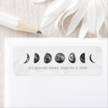 Celestial Gray Marble Moon Phases Wedding