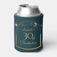 Celestial Green Gold Sun Moon Stars 30. Geburtstag