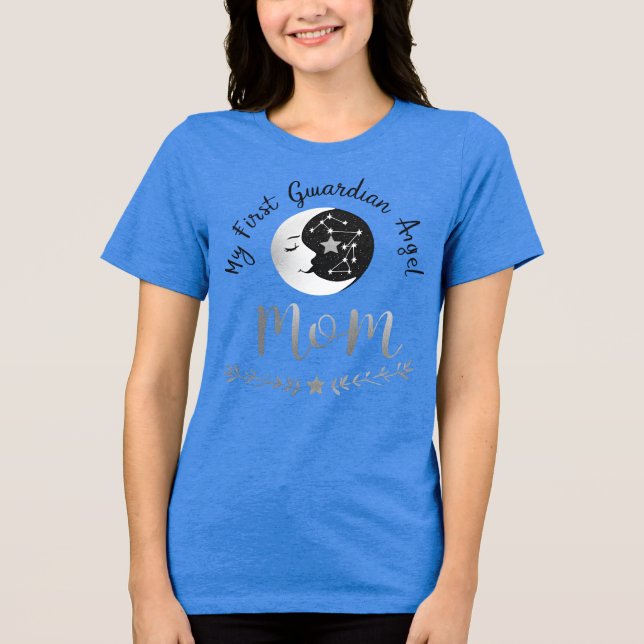 Celestial Guardian Mama | Moon & First Journey Art Tri-Blend Shirt (Vorderseite)