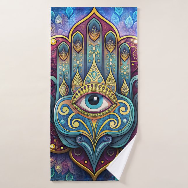 Celestial Hamsa  Badehandtuch (Badehandtuch)