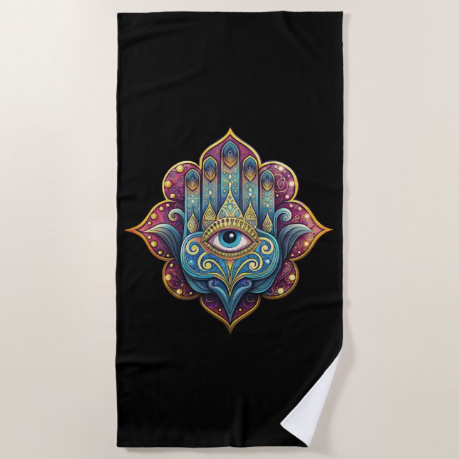 Celestial Hamsa  Strandtuch (Vorderseite)