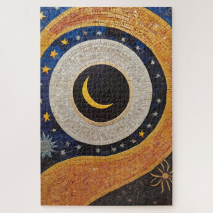 Celestial Harmony Mosaic Sun Moon Stars Puzzle