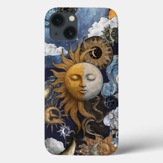 Celestial Harmony: Sun and Moon Vintage Collage Case-Mate iPhone Hülle