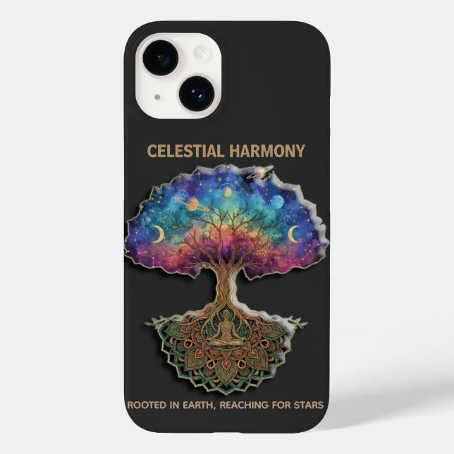 Celestial Harmony Tree | Cosmic Meditation Mandala Case-Mate iPhone Hülle (Rückseite)