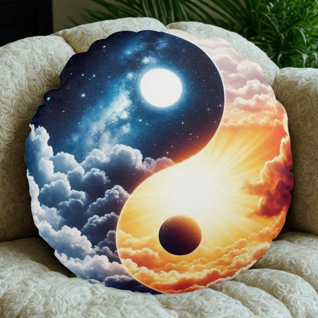 Celestial Harmony Yin Yang Rundes Kissen (Von Creator hochgeladen)