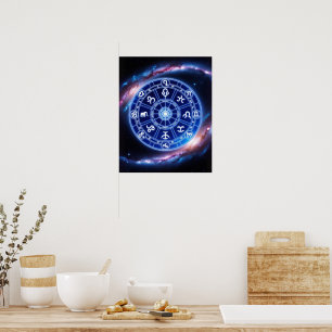Celestial Harmony Zodiac Mandala   Kunst der Kosmi Poster