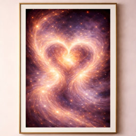 Celestial Heart – Abstract Cosmic Love Art Poster