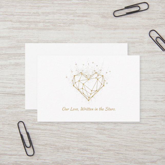 Celestial Heart Constellation Greeting Card - love Visitenkarte (Vorderseite/Rückseite Beispiel)