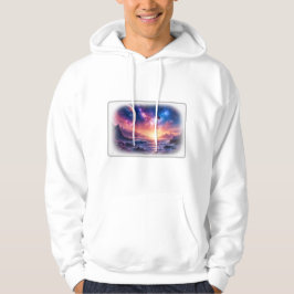 Celestial Horizon Galaxy Weißer Kapuzenpullover Hoodie