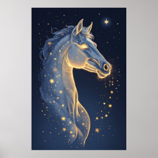 🌌 Celestial Horse of Starlight Night Sky Fantasy Poster