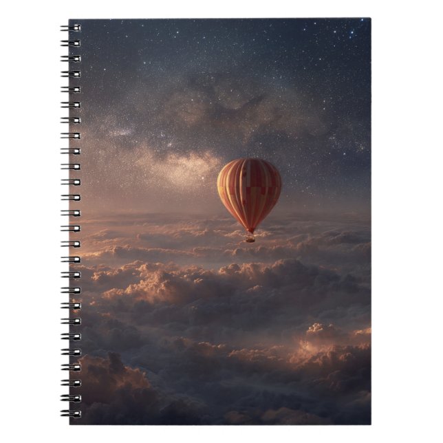 Celestial Hot Air Ballon Sky Notebook Notizblock (Vorderseite)