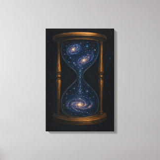 Celestial Hourglass mit blühenden Galaxien Leinwanddruck