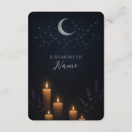 Celestial Indigo Pagan Witch Beerdigung Memorial Begleitkarte