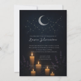 Celestial Indigo Pagan Witch Beerdigung Memorial Einladung