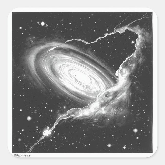 Celestial Ink Dreams Quadratischer Aufkleber (Vorderseite)