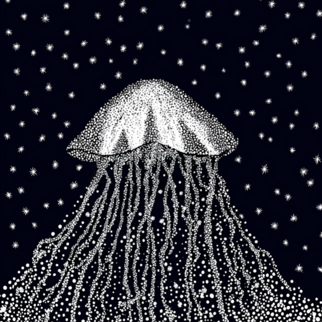 Celestial Jellyfish Dot Art Dreamscape stars iPhone Hülle (Von Creator hochgeladen)