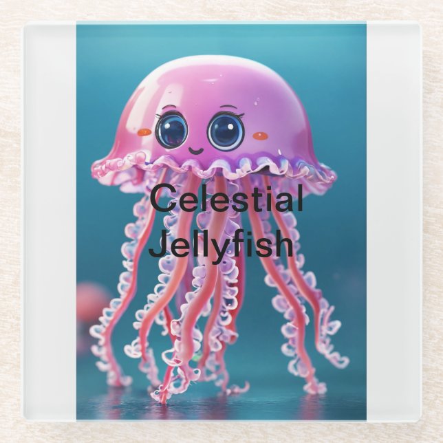 Celestial Jellyfish Glasuntersetzer (Vorderseite)