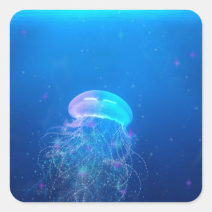 Celestial Jellyfish Quadratischer Aufkleber