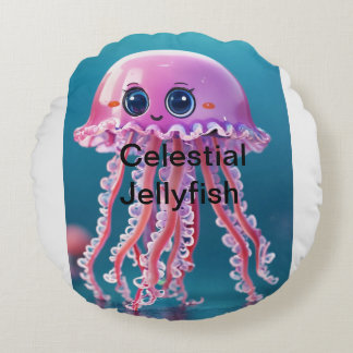 Celestial Jellyfish Rundes Kissen