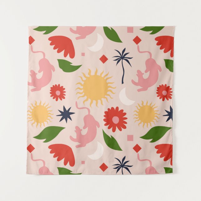 Celestial Jungle Wandteppich (Vorderseite)