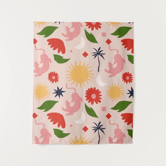 Celestial Jungle Wandteppich (Vorderseite)