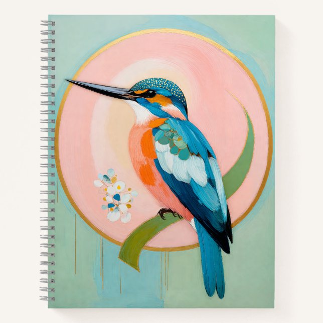 Celestial Kingfisher: A Study in Azure and Gold Notizbuch (Vorderseite)