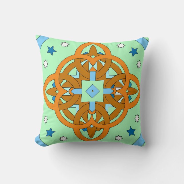 Celestial Knot Art Prints | Unique Star Patterns Kissen (Vorderseite)
