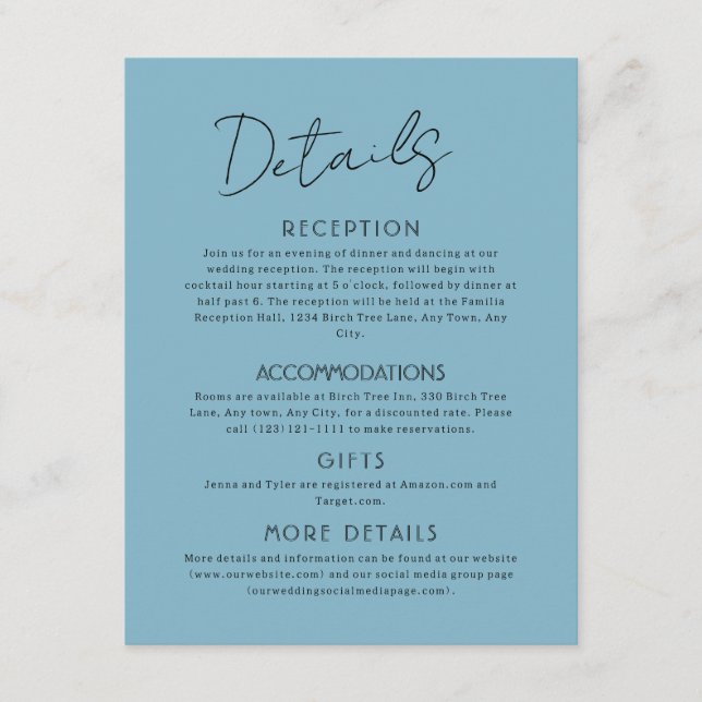 Celestial Large Wedding Enclosure Card Begleitkarte (Vorderseite)