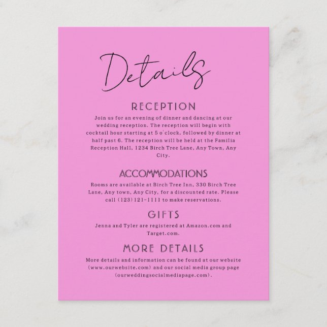 Celestial Large Wedding Enclosure Card Begleitkarte (Vorderseite)