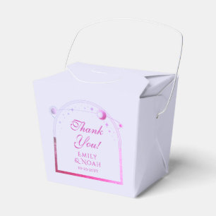 Celestial Lavender Pink Sun Moon Stars Hochzeit Geschenkschachtel