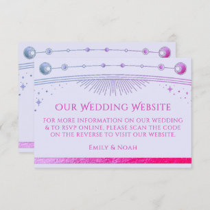 Celestial Lavender Wedding Website UAWG QR Code Begleitkarte