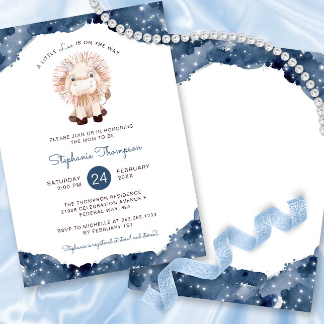 Celestial Leo Astrology Sign Baby Dusche Einladung (Celestial Leo Astrology Sign Baby Shower Invitation)