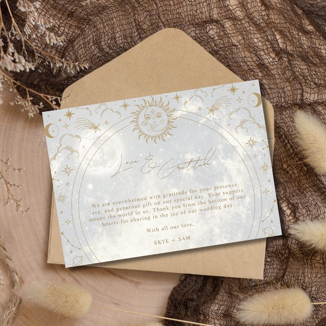 Celestial Liebe Dankbarkeit Foto Hochzeit Vielen D Dankeskarte (Celestial Love Gratitude Photo Wedding Thank You Cards)