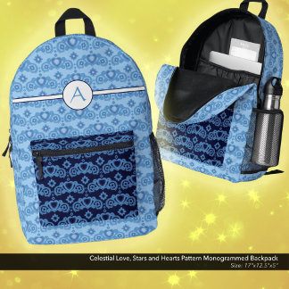 Celestial Liebe Stars Herz Muster Mit Monogramm Bedruckter Rucksack